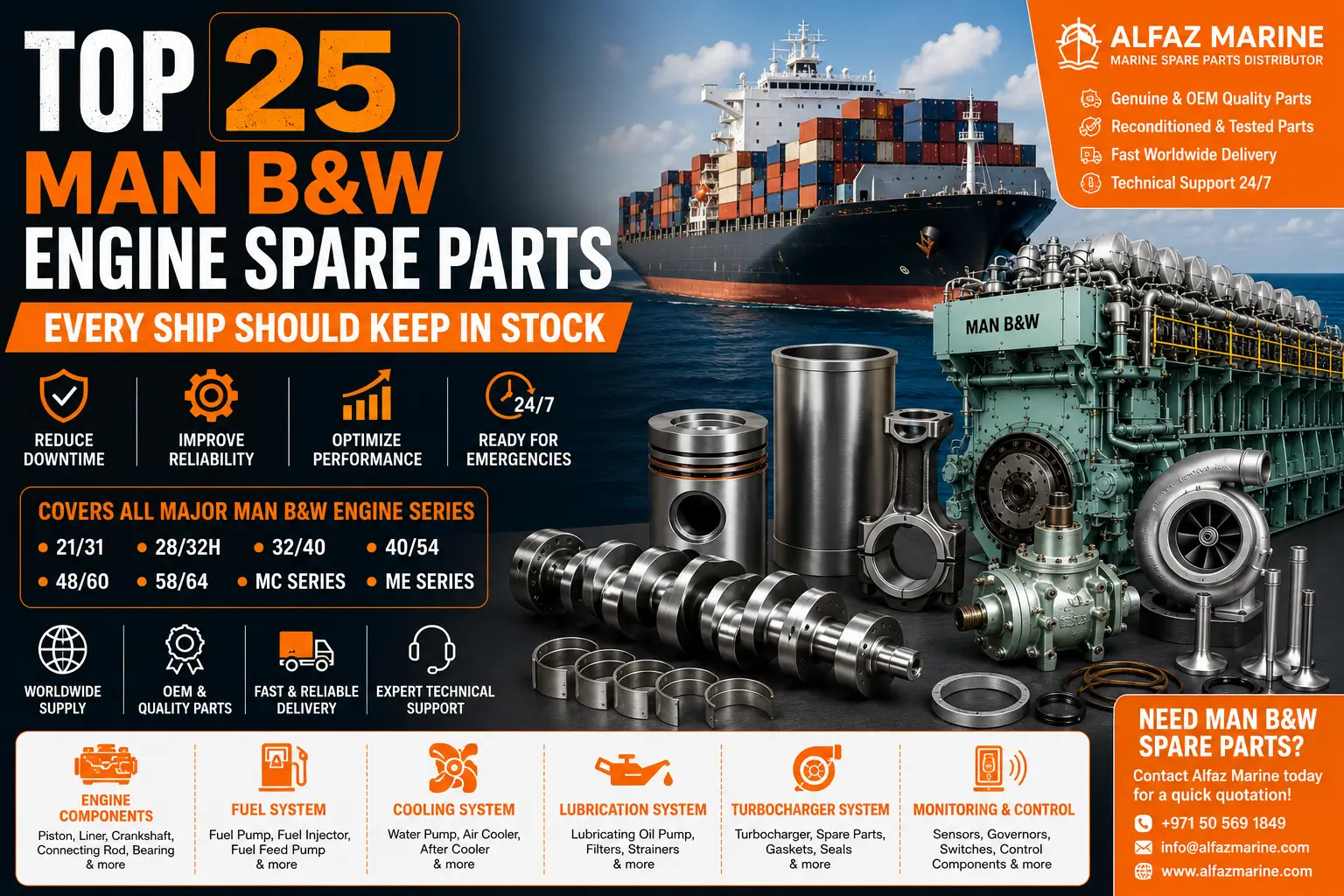 Top 25 MAN B&W Engine Spare Parts Every Ship Should Keep in Stock